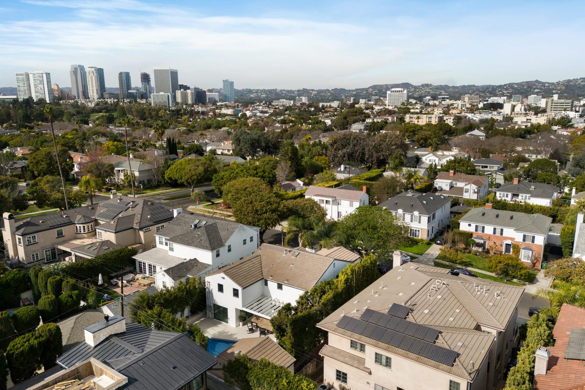 9432 Oakmore Rd aerial views — luxury rental Los Angeles 90035 photo 2