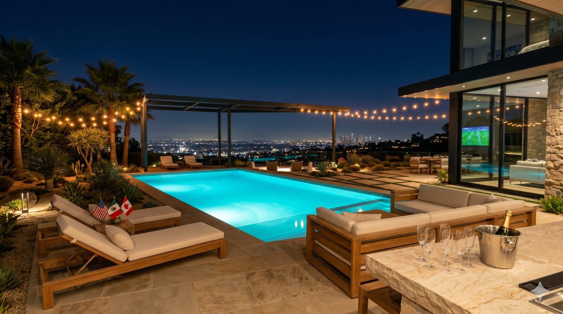 Luxury Beverly Hills pool â€” FIFA World Cup 2026 summer entertainment